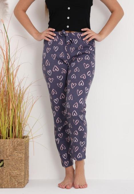 Pantaloni de Pijama Dama ,Culoare Gri Inchis cu Roz ,Engros